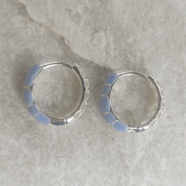 Brinco Argola  esmaltada e folheada prata 925