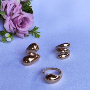 Anel Gota Regulavel folheado a Ouro 18k