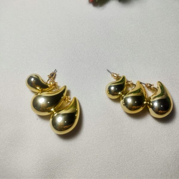 Trio Gota Baloada folheado a ouro 18k