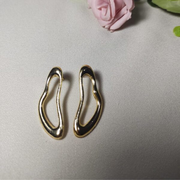 Brinco Orgânico - Folheado a Ouro 18k