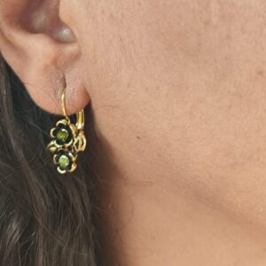 Brinco Flor Dupla verde
