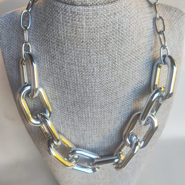 Choker Maxi correntes prateado