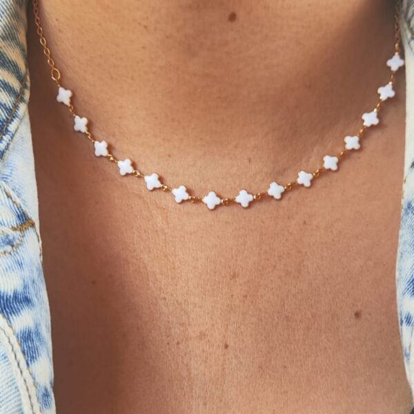 Chocker Trevinho esmaltado e folheado o a ouro 18k