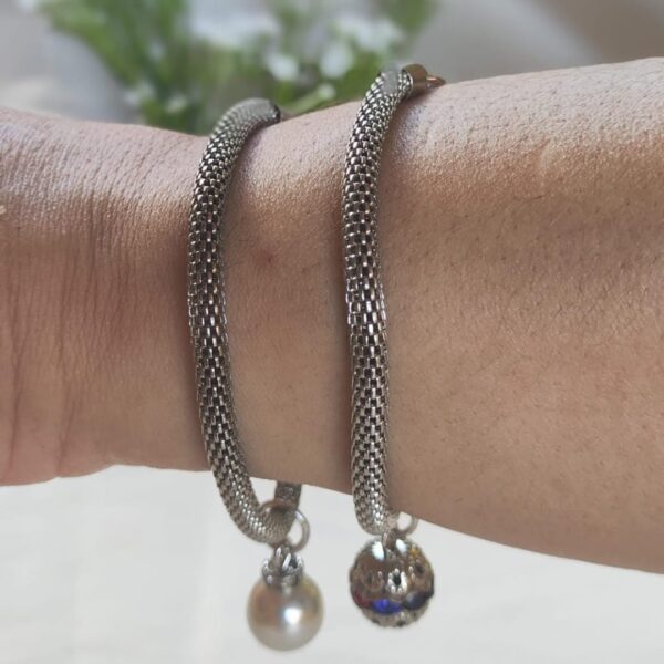 Pulseira malha aço