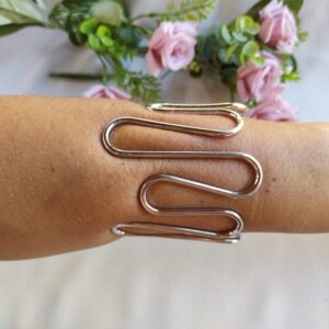 Bracelete Ondulado Folheado prata 925